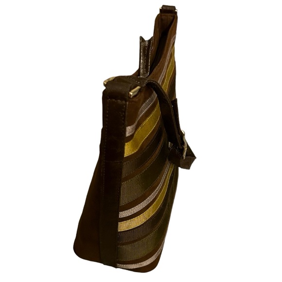 Liz & Co. color block bag in brown and green tones. NWT - Picture 3 of 3